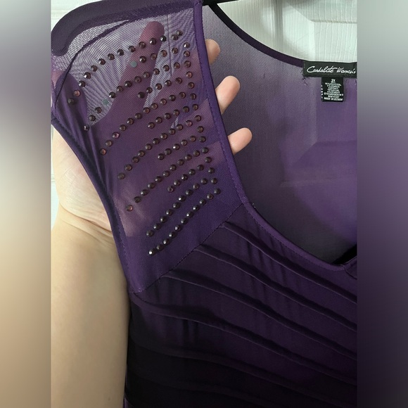 Elegant purple maxi dress size 2X - Picture 2 of 4